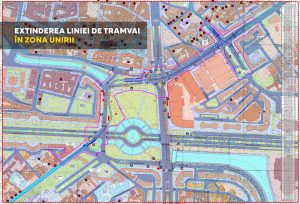 Proiect de extindere a infrastructurii de tramvai prin Piața Unirii, aflat în consultare publică / Extinderea liniei 32 cu aproape 1 km și conectarea la linia 21 / Lucrări la planșeu în Piața Uniriiea noastră”
