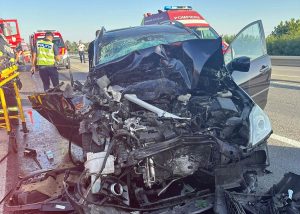 Explozie de accidente pe A1: 6 persoane, inclusiv 2 copii, rănite