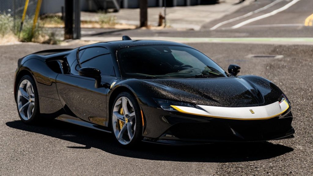 This Nero Galaxy Ferrari SF90 Might Have The Best Black Paint You've Ever Seen On A Car