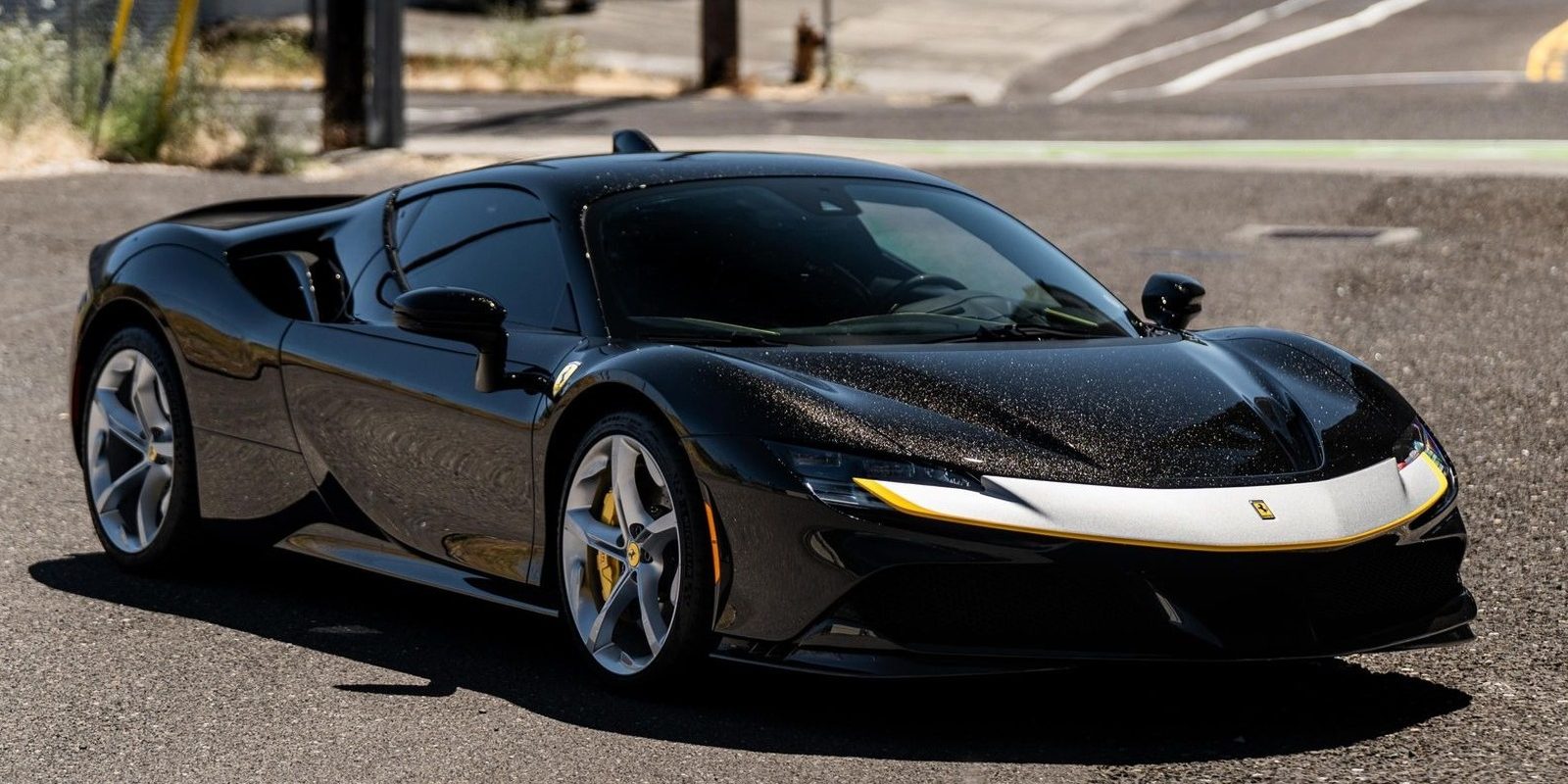 This Nero Galaxy Ferrari SF90 Might Have The Best Black Paint You've Ever Seen On A Car