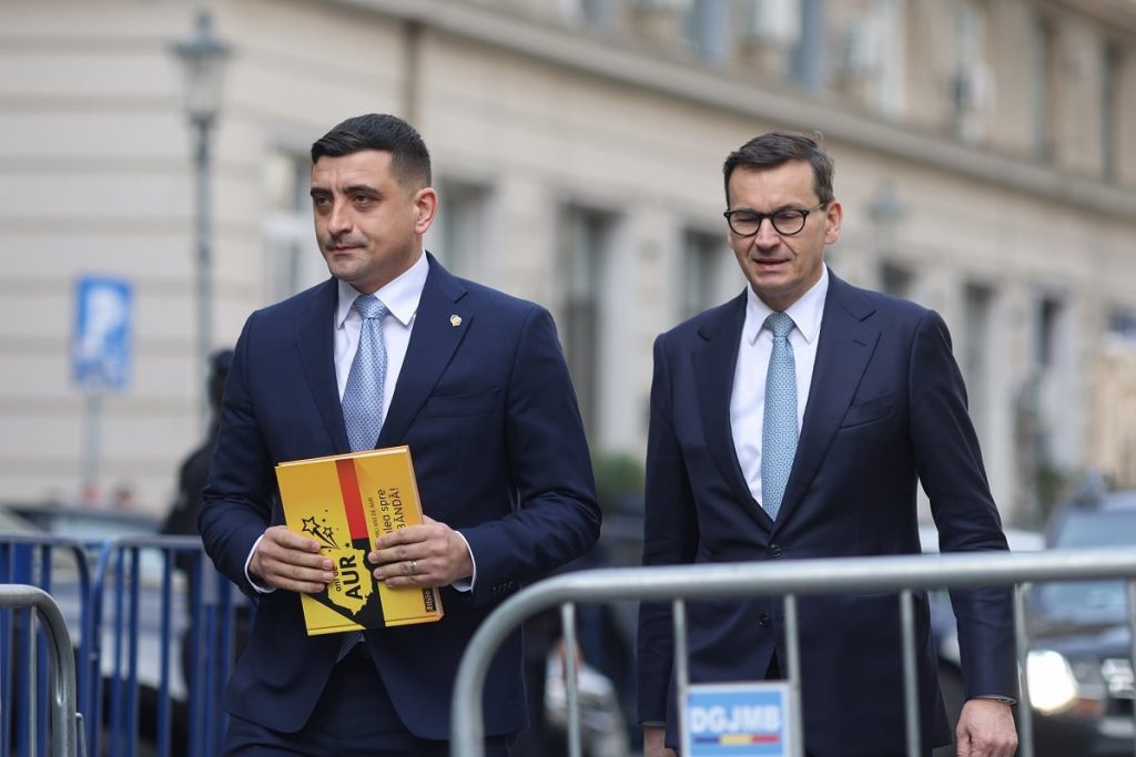 Europarlamentari ai Grupului Conservatorilor și Reformiștilor încheie o întâlnire în Bulgaria, cu participarea liderului AUR George Simion și a fostului premier polonez Mateusz Morawiecki