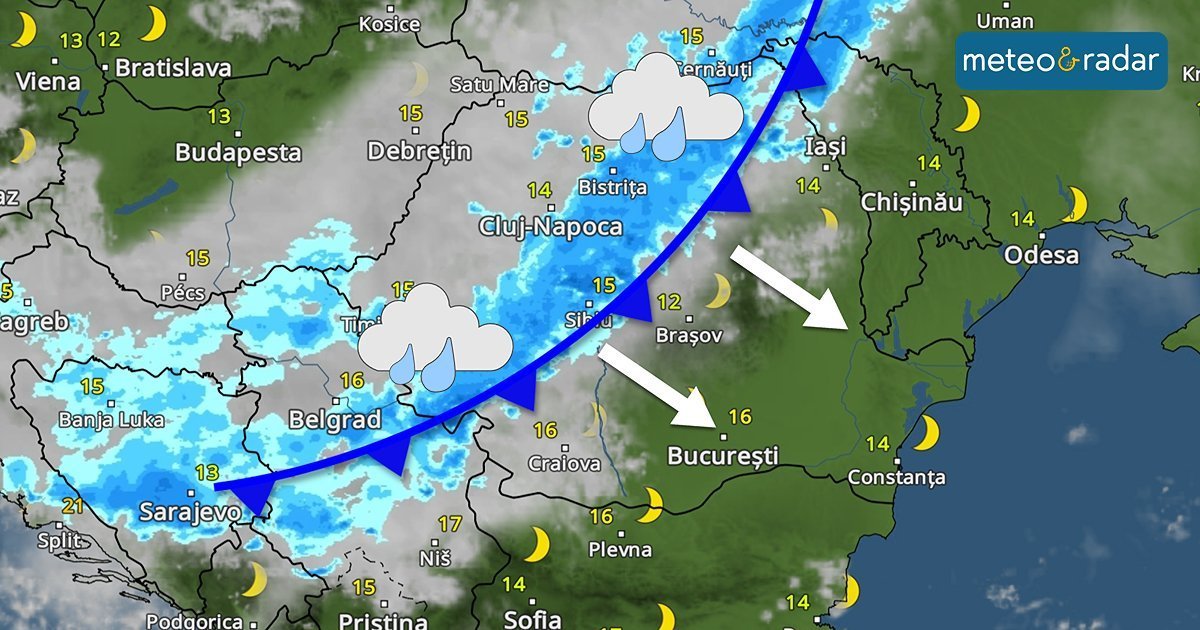 O masa de aer rece aduce precipitatii abundente si fenomene meteorologice violente.