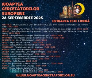 Noaptea cercetătorilor europeni, 26 septembrie