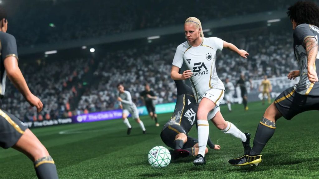 EA FC 26 Gameplay with a player committing a slide tackle