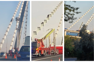 Bărbatul de pe podul Agigea a fost coborât în siguranță