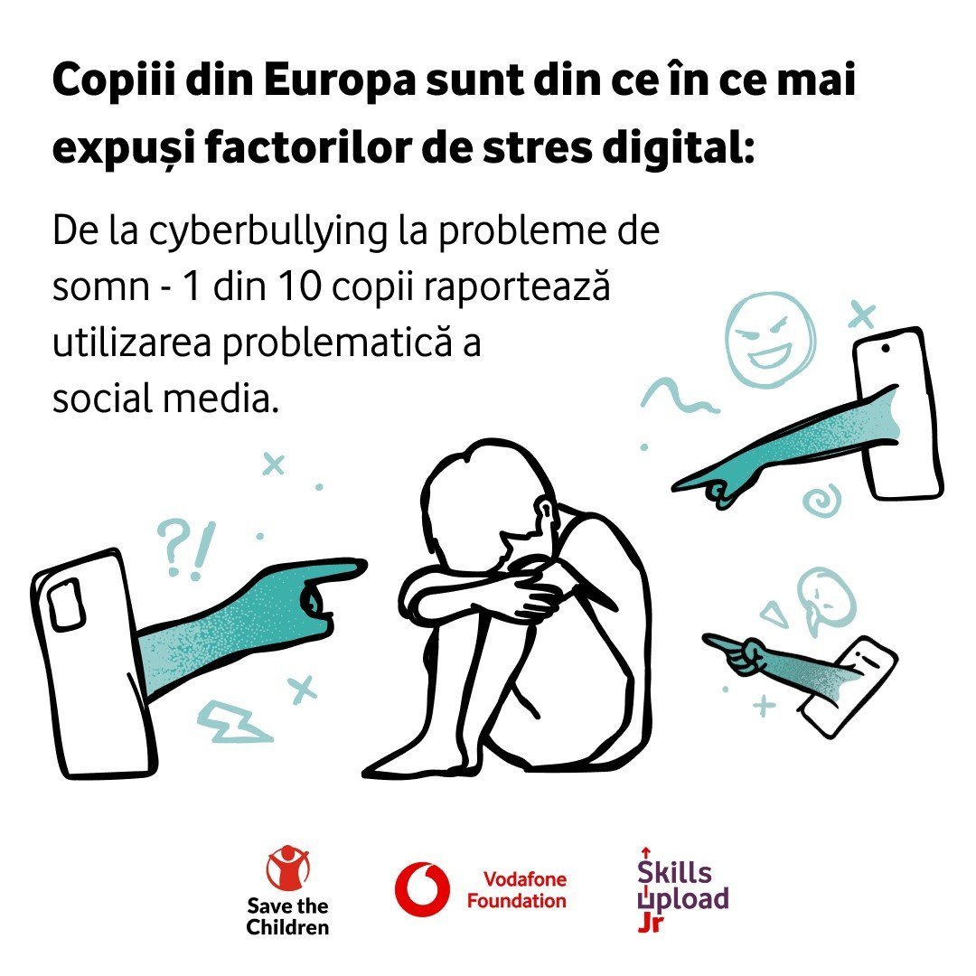 Fundația Vodafone îmbogățește programul Skills Upload Jr, adăugând o secțiune nouă dedicată sănătății digitale a tinerilor.