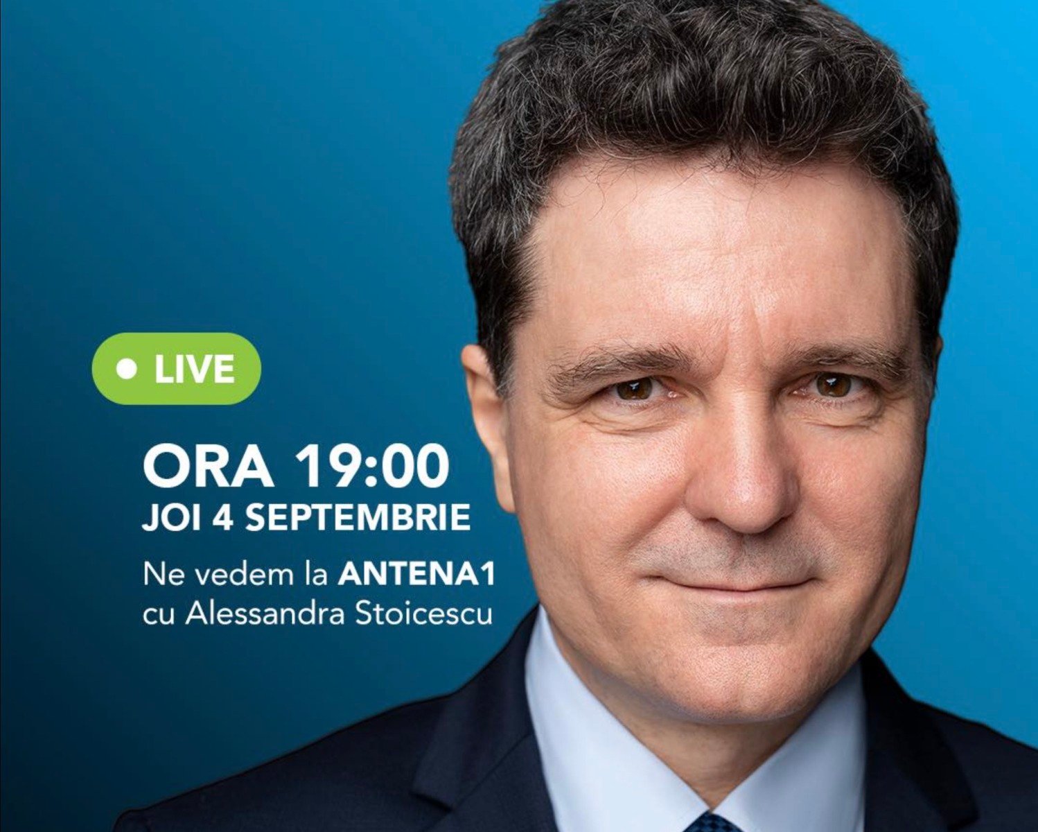 DIRECȚIUNE ENERGETICĂ: Liderul Nicușor Dan susține o intervenție pe postul Antena 1 în această seară, de la ora 19:00
