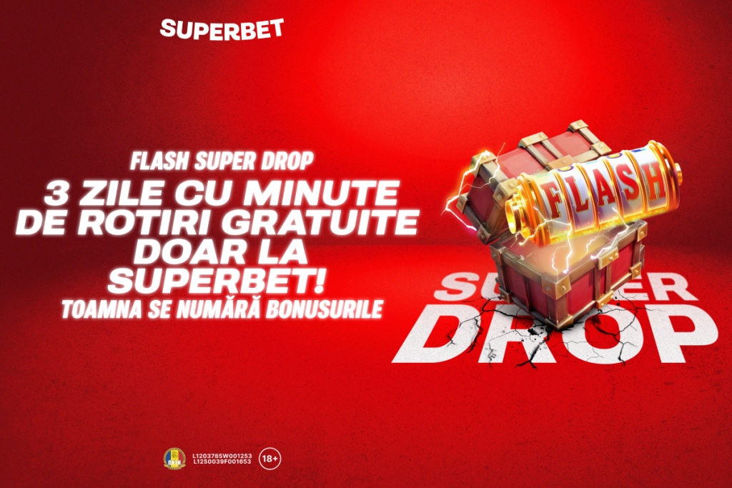 Flash Super Drop! Ai 3 zile cu rotiri gratuite, doar la Superbet
