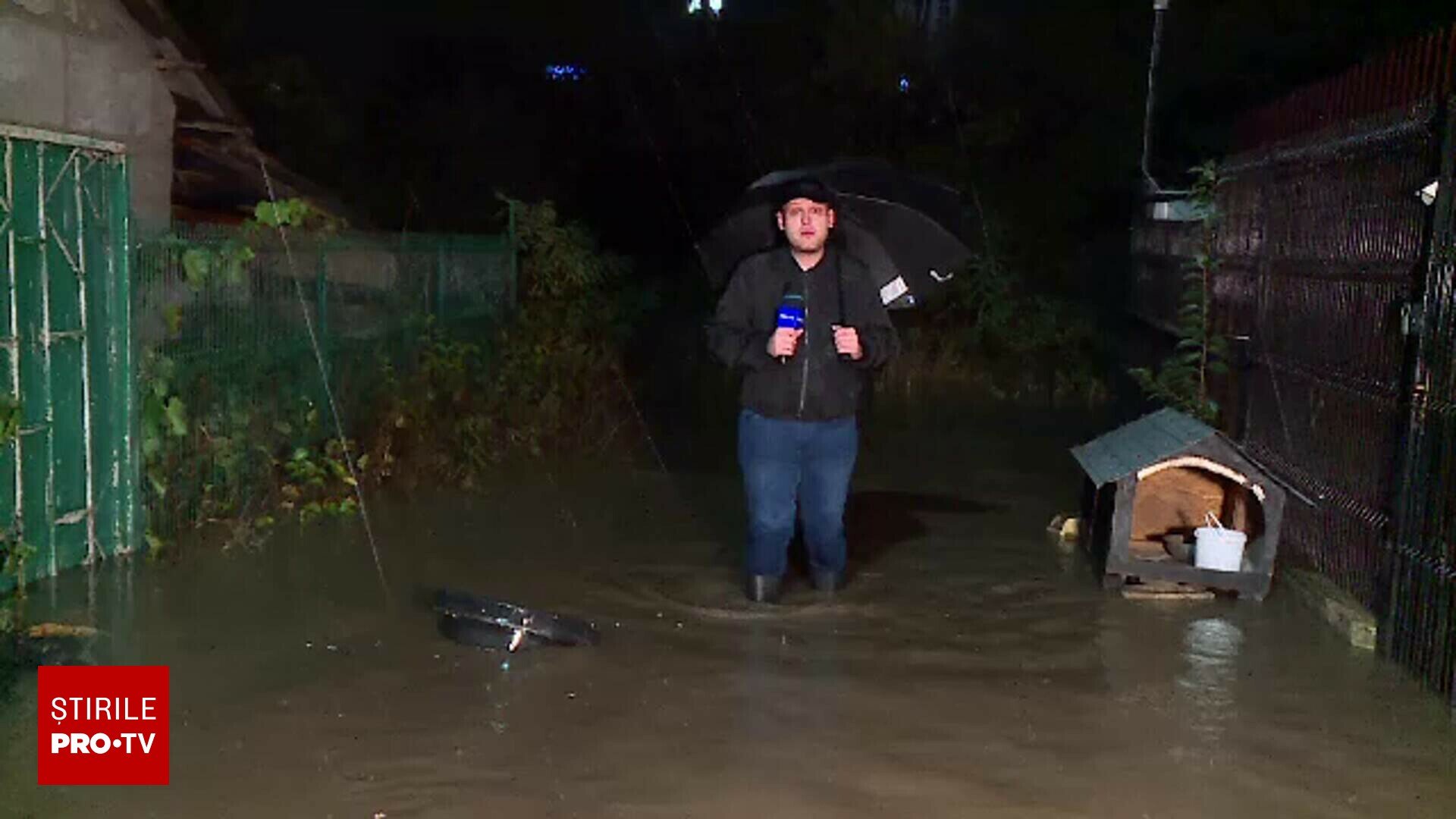 Apă pe străzi, la periferia Bucureștiului