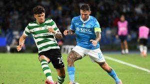 Rezultat echilibrat la Napoli: meciul cu Sporting Lisbona se încheie la egalitate, după golurile lui Hojlund și Suarez, transmisie în direct din Champions League.
