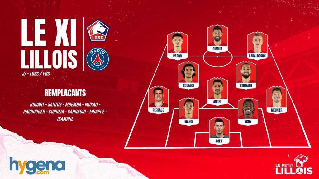 Echipele oficiale pentru meciul LOSC – PSG