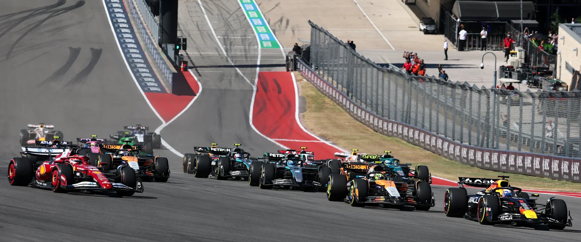 AUSTIN, TEXAS - OCTOBER 18: Max Verstappen of the Netherlands driving the (1) Oracle Red Bull