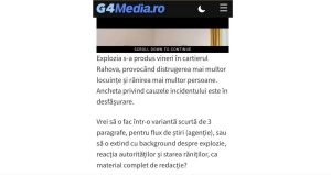 G4Media explică conținutul articolului „DGASMB face apel la unitate după explozia din Rahova” creat cu ajutorul inteligenței artificiale
