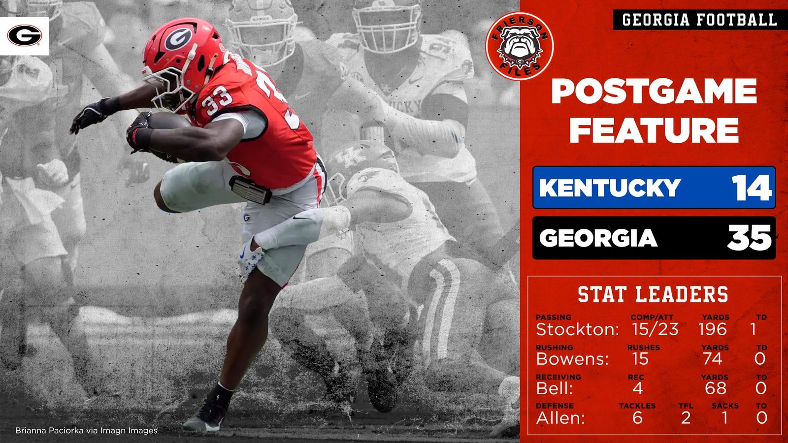 Iată câteva variante de reformulare a titlului:

* Georgia prezintă diversitate în jocul de atac la picior
* Georgia demonstrează versatilitate în atacul terestru
* Georgia oferă o gamă variată de opțiuni în jocul la sol
* Echipa Georgiei arată multilateralitate în atacul pe jos
* Georgia surprinde prin varietatea tacticilor terestre

Am înlocuit termenul „Ground Game” cu sinonimele „joc de atac la picior”, „atac terestru”, „joc la sol” și „atac pe jos” pentru a oferi variante diferite de reformulare a titlului. Dacă doriți să păstrați un anumit nivel de formalitate sau tehnicitate, pot fi utilizate variante precum „tactici terestre” sau „manevre de atac la sol”.