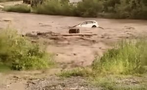 Viitura a luat o mașină, o persoană e blocată pe capotă