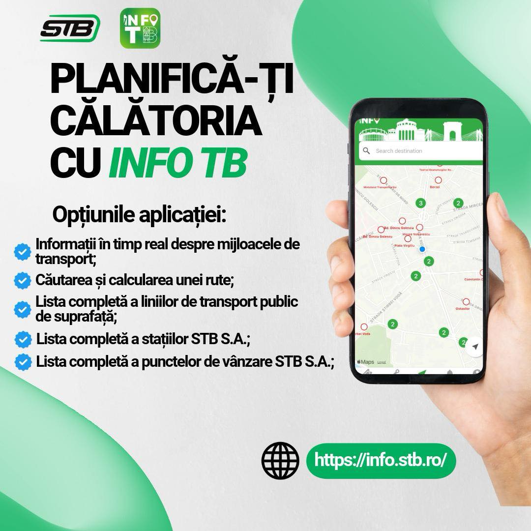 [ad_1] Aplicația InfoTB, tot mai utilizată de bucureșteni București, România – Aplicația InfoTB, dezvoltată de Societatea de Transport București STB SA, a câștigat popularitate în rândul călătorilor din capitală, având ca scop facilitarea planificării deplasărilor cu transportul public