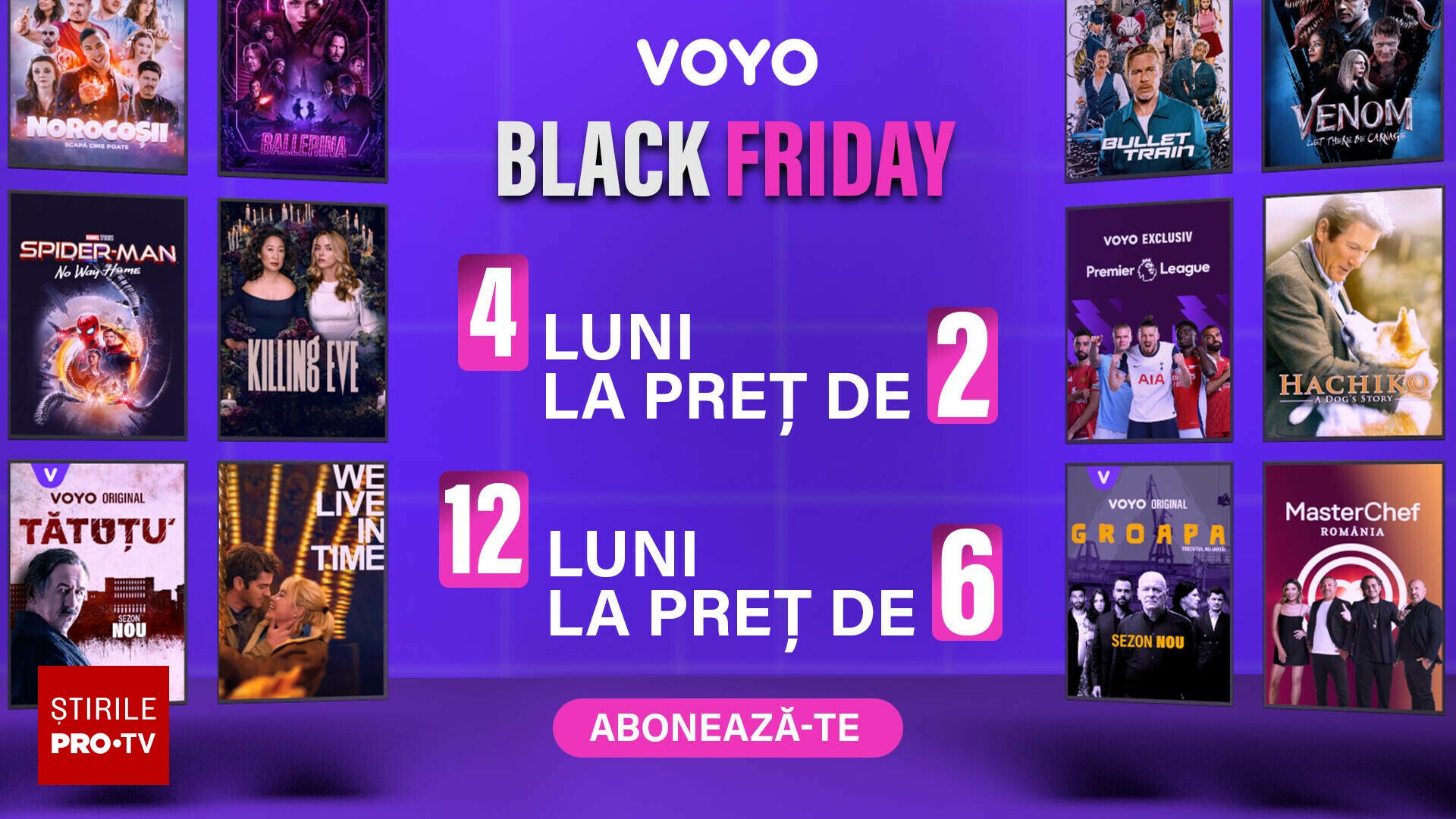 Vineri negru ofera oferte exceptionale pe platforma VOYO, oferind o experienta de divertisment fara limite la preturi reduse semnificativ.
