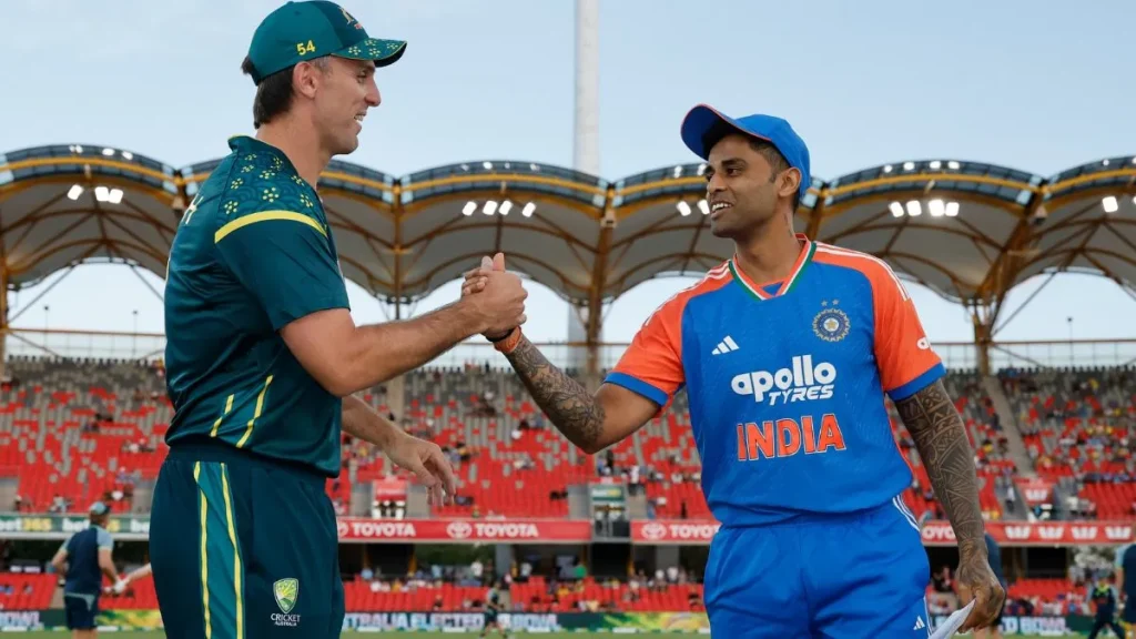 [ad_1] India și Australia s-au întâlnit în cel de-al patrulea meci de cricket T20, în care Australia a câștigat la toss și a ales să bowlinguiască primul, pe terenul de cricket Carrara Oval din Queensland, pe data de 6 noiembrie