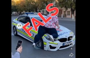 Ministerul de Interne destabilizează filmarea virală cu o femeie care avariază o mașină de poliție: „Fără validitate doar pentru că este viral”