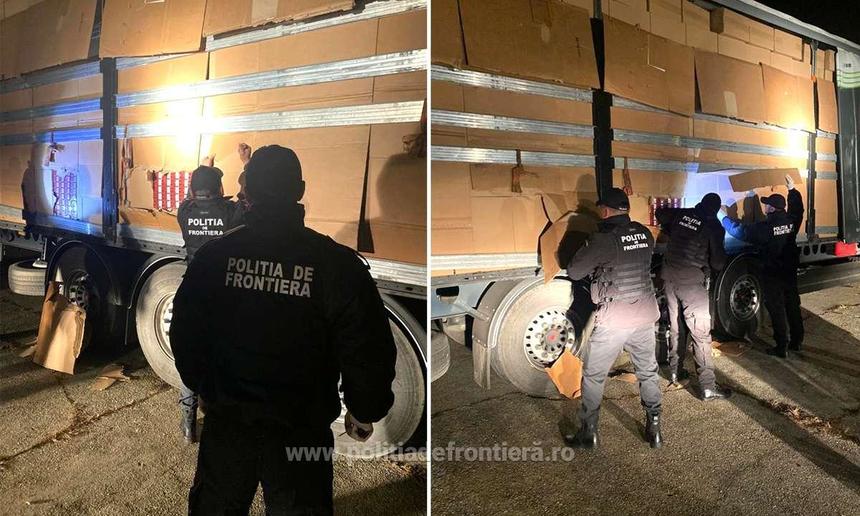 [ad_1] Polițiștii de frontieră din cadrul Inspectoratului Teritorial al Poliției de Frontieră Giurgiu – Sectorul Calafat, împreună cu angajați ai Direcției Regionale Vamale Craiova, au descoperit aproape 4 milioane de țigarete de contrabandă într-un camion condus de un cetățean bosniac, relatează agenția de știri Agerpres
