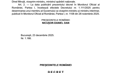 Anunțuri despre numirea noilor miniștri de la Apărare și Economie
