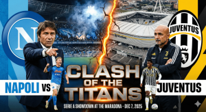 Confruntare epica la Maradona – Napoli vs. Juventus 

sau 

Lupta titanzilor la stadionul Maradona: Napoli vs. Juventus 

sau 

Batalia secolului la Maradona: Napoli vs. Juventus 

sau 

Meciul secolului la stadionul Maradona: Confruntarea dintre Napoli si Juventus 

Toate variantele prezinta ideea unei confruntari importante si asteptate intre cele doua echipe.