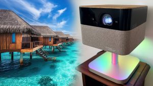 Epson EF-72: proiector 4K portabil, cu sunet Bose, Google TV, stil stejar și garanție 5 ani