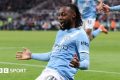 Antoine Semenyo celebrates after scoring for Manchester City against Newcastle United at St James' Park on 13 January, 2026