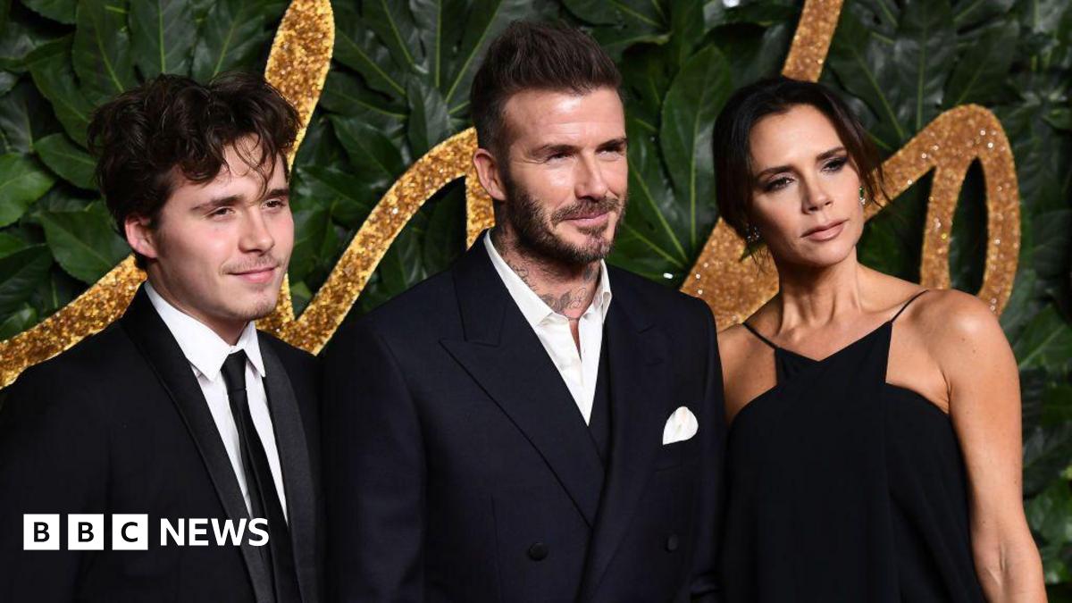 Brooklyn, Victoria and David Beckham