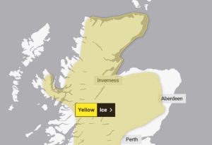 Alertă meteo: Gheață pe drumuri în Highlands și Moray