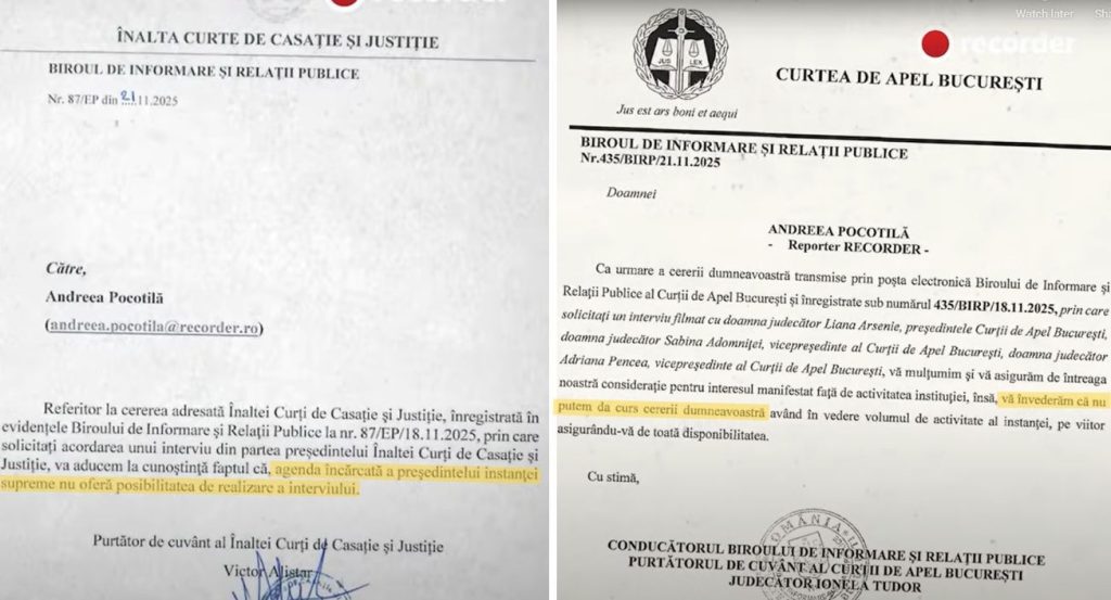 Președinta Curții de Apel București, Liana Arsenie, a emis o comunicare oficială în această săptămână, menită să clarifice anumite aspecte legate de credibilitatea instituției pe care o reprezintă, într-un moment în care opinia publică și mass-media au fost intens mobilizate de un documentar care a zguduit imaginea sistemului judiciar din România