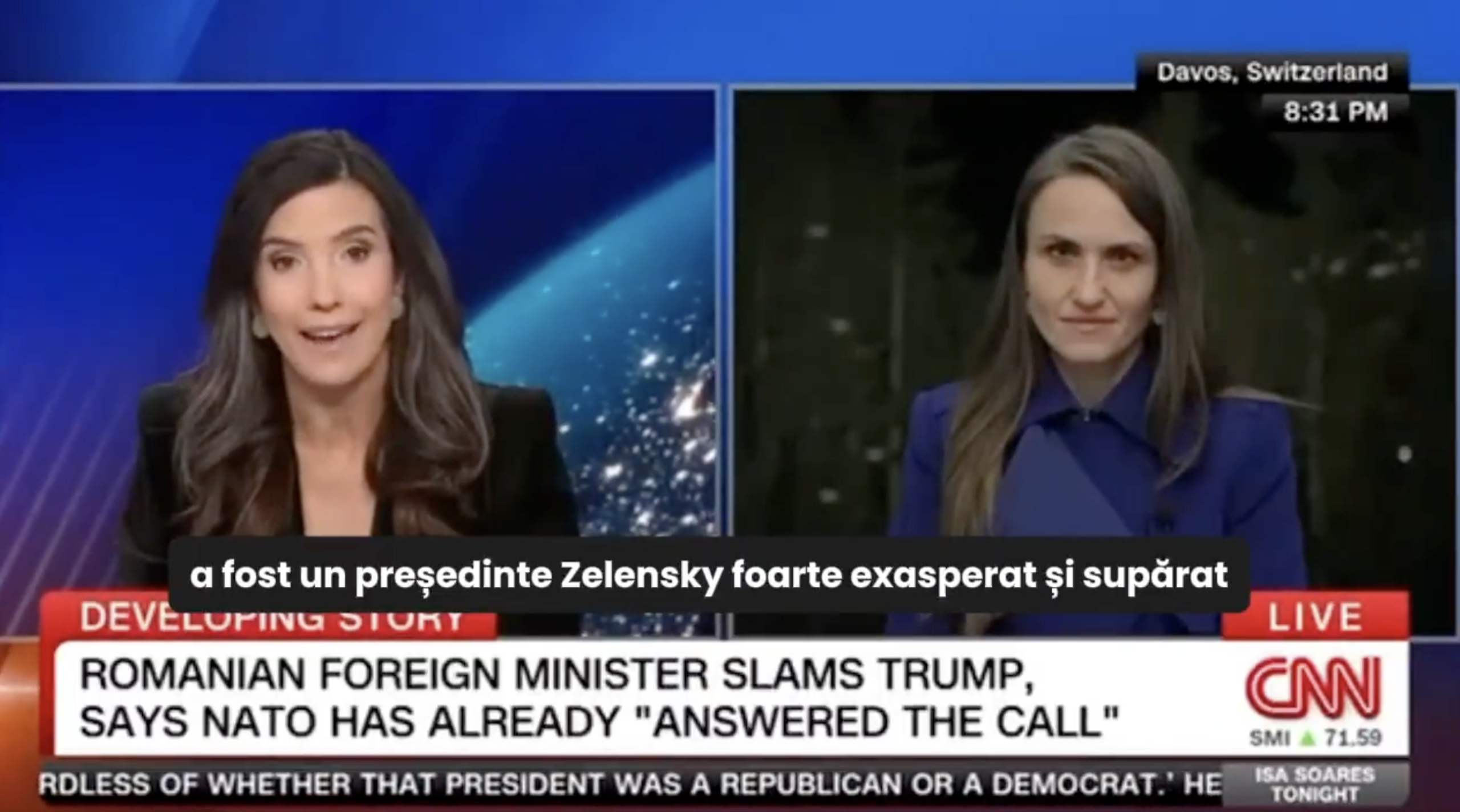 În contextul tensiunilor politice globale și a declarațiilor recente ale președintelui american Donald Trump în cadrul Forumului Economic Mondial din Davos, ministrul Afacerilor Externe al României, Oana Țoiu, a subliniat necesitatea de a reconstrui puntea de colaborare dintre Europa și Statele Unite