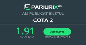 Cota 2 pentru 21 ianuarie 2026 – 1.91, mizează pe câștig!