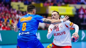 România – Danemarca, LIVE pe VOYO! Ionuț Iancu apără o aruncare de 7 metri