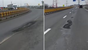 Autostrada Bucureștiului, după 2,5 ani: gropi, cauciucuri tăiate și jante distruse