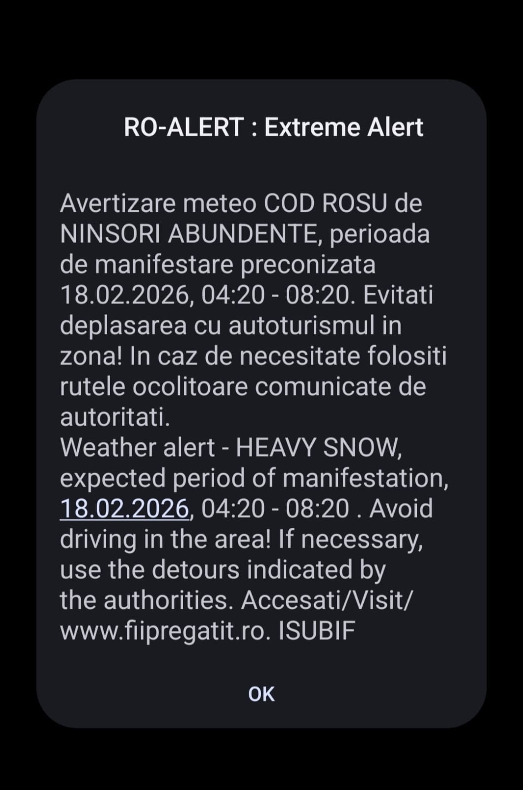 Locuitorii Bucureștiului au avut parte de un început de zi tare neobișnuit, după ce, miercuri dimineață, sute de oameni s-au trezit brusc cu un mesaj RO-Alert pe telefon, anunțând că în Capitală a nins în mod masiv