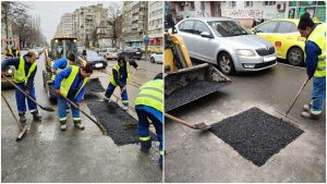 Zeci de străzi din București, pline de gropi după ninsori; reparațiile, așteptate de PMB