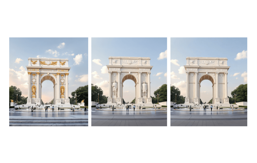 Președintele Statelor Unite, Donald Trump, a anunțat sâmbătă planurile sale de a ridica un arc de triumf în Washington, o construcție care să sfideze precedentul și să lase o amprentă durabilă asupra capitalei americane, comparabilă cu stilul și măreția Arcului de Triumf din Paris