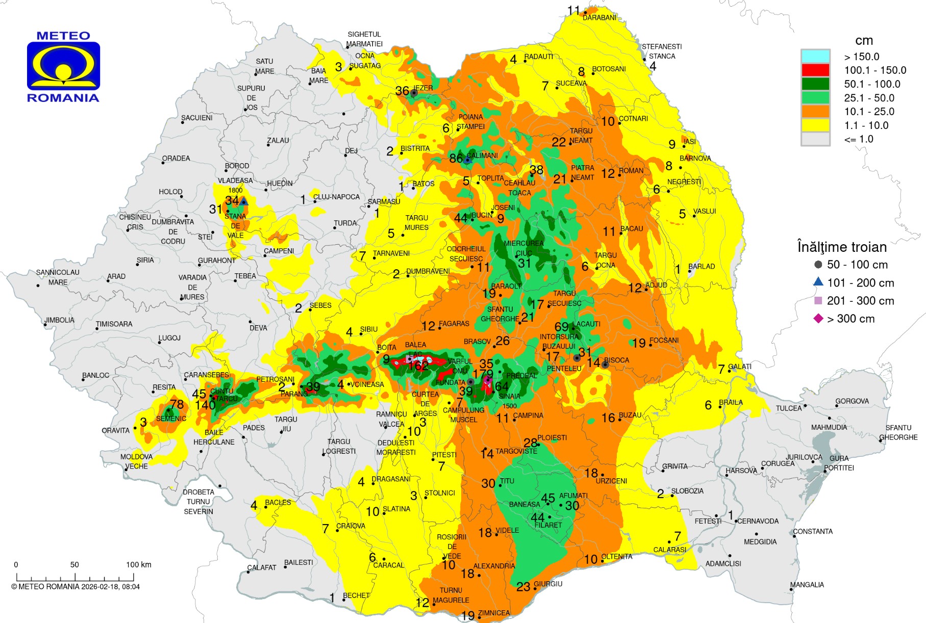 Stratul consistent de zăpadă acoperă mare parte din țară Ninsorile abundente din noaptea de marți spre miercuri au creat o impresionantă pătură albă în sudul, centrul și estul României