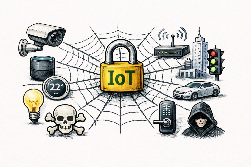 Casele și orașele inteligente, vulnerabile la atacuri cibernetice: ce riscuri implică pentru români Securitatea dispozitivelor conectate la internet (IoT) este o problemă serioasă, cu implicații directe asupra vieții de zi cu zi, a confidențialității și chiar a siguranței fizice