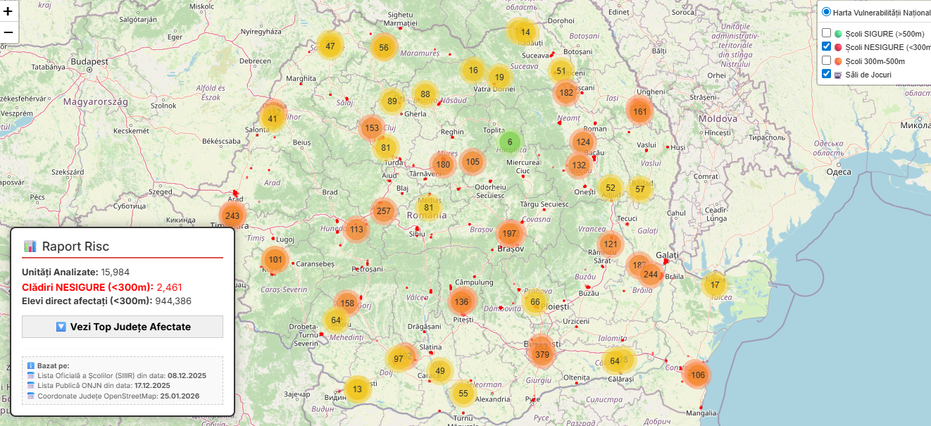 USR lansează hărți interactive pentru a ilustra amploarea fenomenului păcănelelor Uniunea Salvați România (USR) a lansat două hărți interactive pe platforma online www.farapacanele.ro, cu scopul de a expune amploarea fenomenului jocurilor de noroc în România