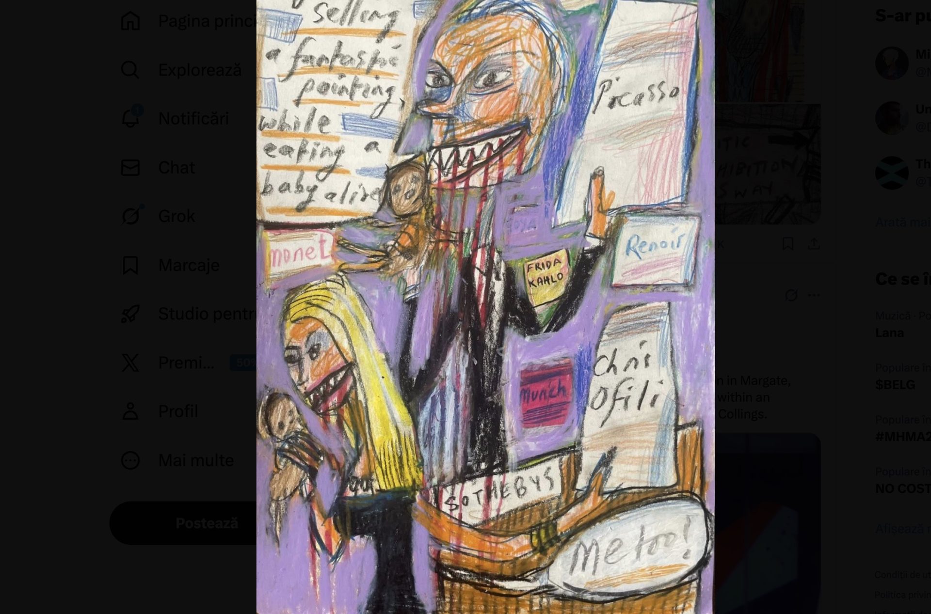 Poliția britanică a decis că desenele controversate nu incită la ură împotriva evreilor Poliția din Kent, Marea Britanie, a stabilit că o expoziție de artă care a stârnit controverse și acuzații de antisemitism nu încalcă legea