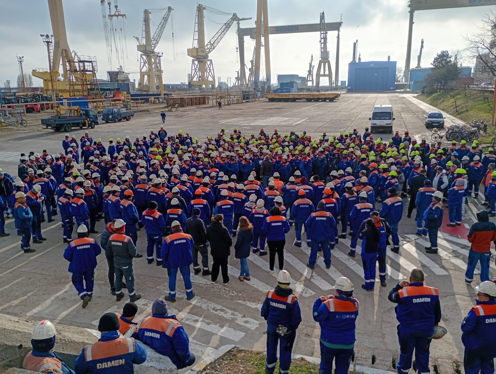 Damen Shipyards Mangalia se pregătește de faliment, anunță Blocul Național Sindical Șantierul Naval Mangalia, deținut parțial de compania Damen Shipyards, se confruntă cu o criză majoră