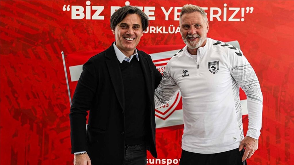 Montella le urează succes celor de la Samsunspor Antrenorul echipei Adana Demirspor, Vincenzo Montella, a vizitat baza de antrenament a clubului turc Samsunspor, unde a avut o întâlnire amicală cu oficialii și cu membri ai echipei, urându-le succes în meciul din UEFA Conference League cu Rayo Vallecano