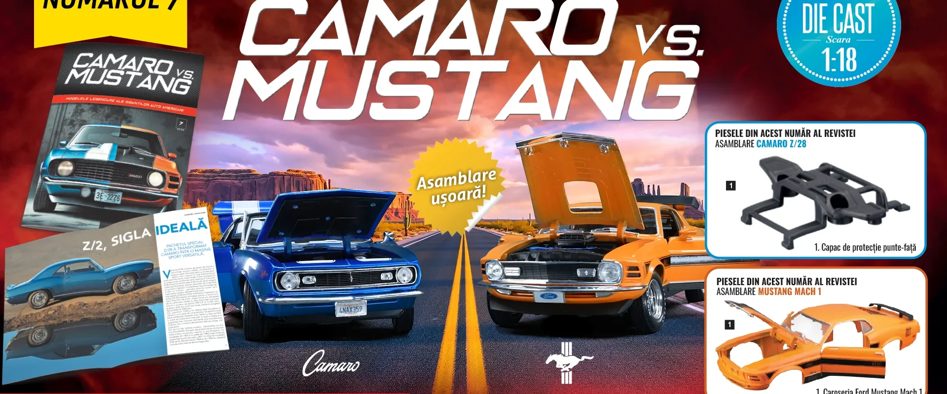 Caroseria MUSTANG, ediția 7! Colecția „Camaro vs. Mustang”, la chioșcuri