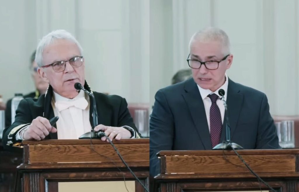 Noul președinte al Academiei Române, Marius Andruh, a criticat subtil prezența ministrului Justiției, Radu Marinescu, la ceremonia de aniversare a 160 de ani de existență a instituției