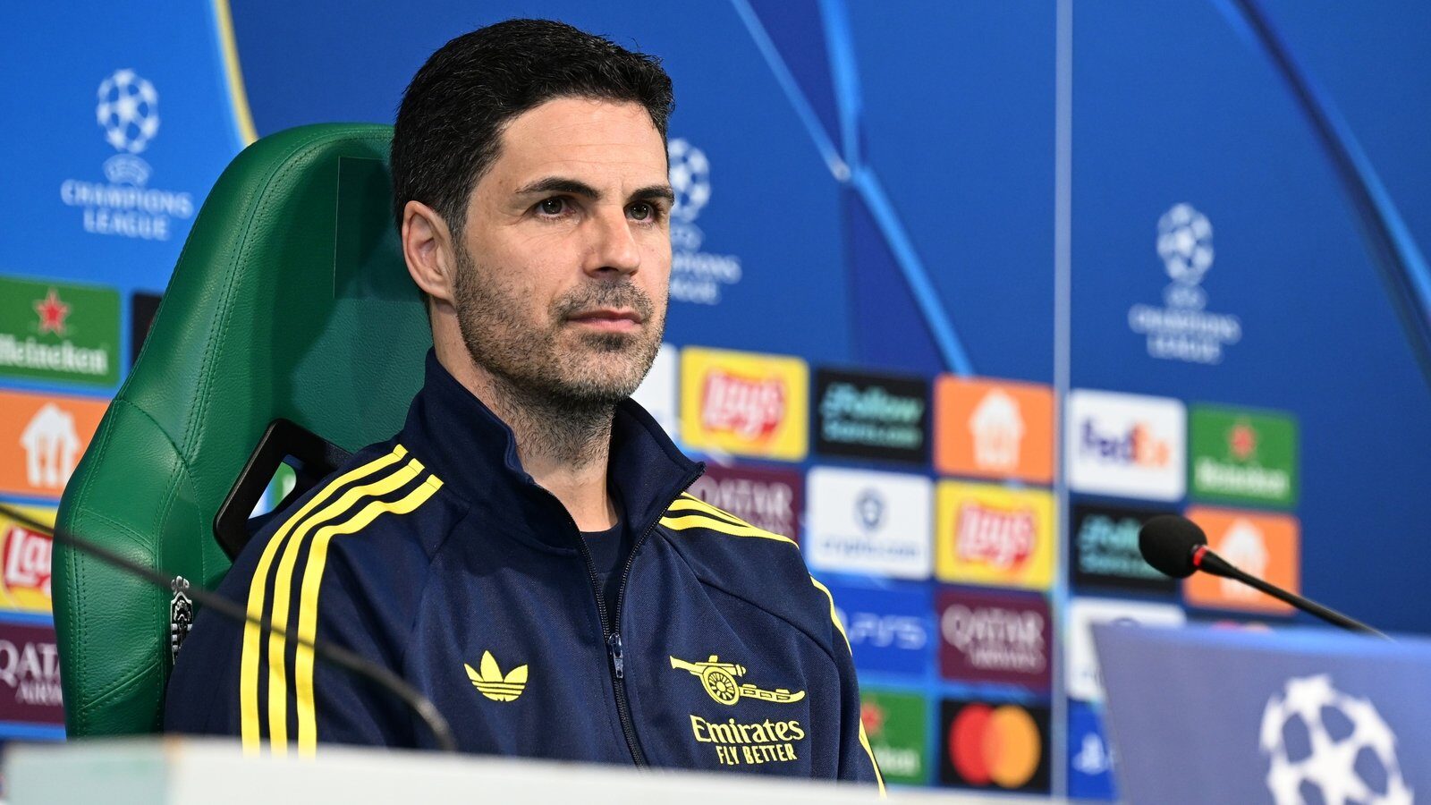 Mikel Arteta, antrenorul echipei Arsenal, a vorbit presei după sosirea în capitala Portugaliei, Lisabona, înaintea meciului din sferturile de finală ale Ligii Campionilor cu Sporting CP
