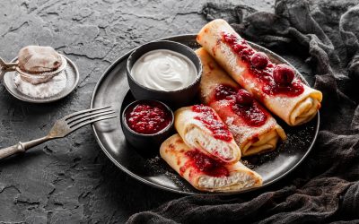 Clătite la cuptor cu brânză, un desert Rapid și gustos