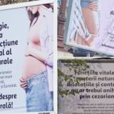 Panouri anti-cezariană în București: O senatoare USR, furioasă pe afișe