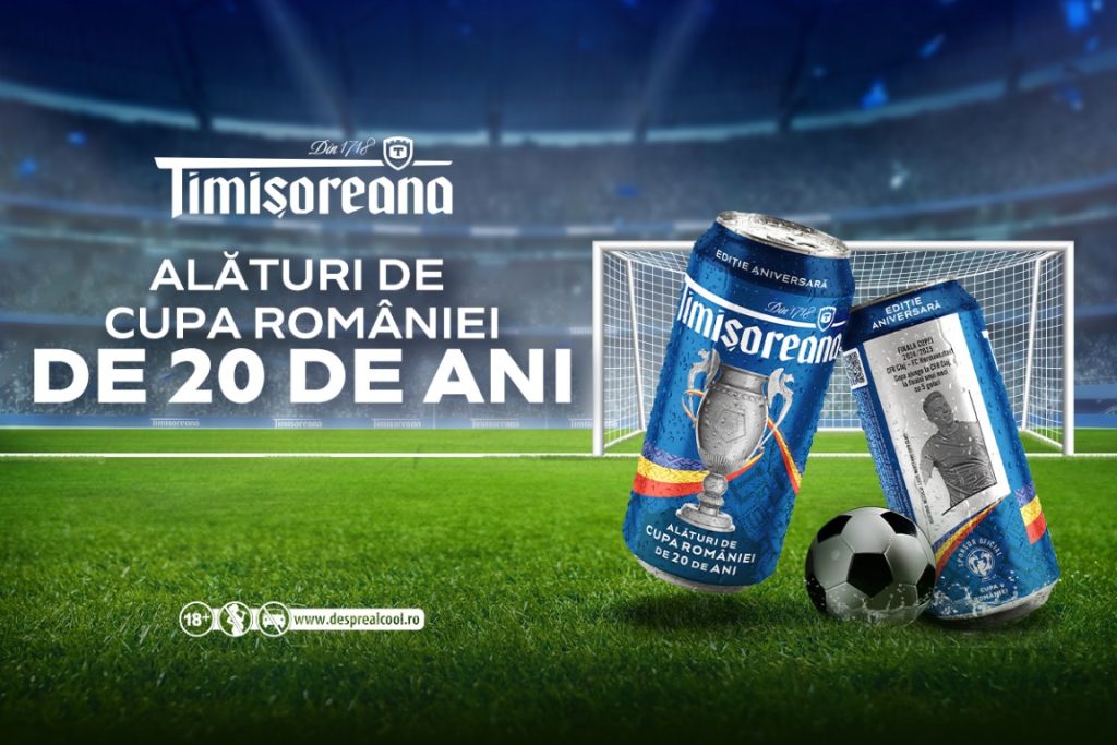 Timișoreana sărbătorește 20 de ani alături de Cupa României la fotbal
